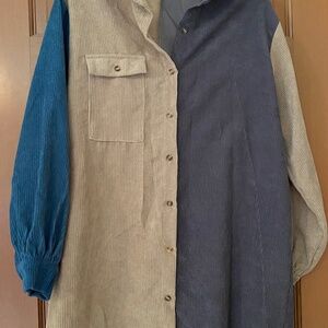 Corduroy shirt dress